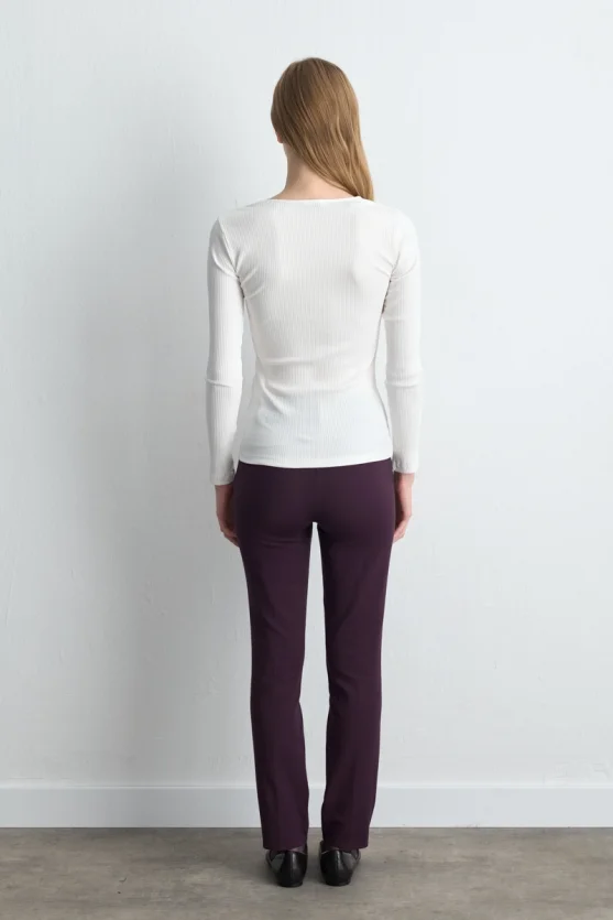 Sweetheart Neck Cotton Blouse Ecru - 4