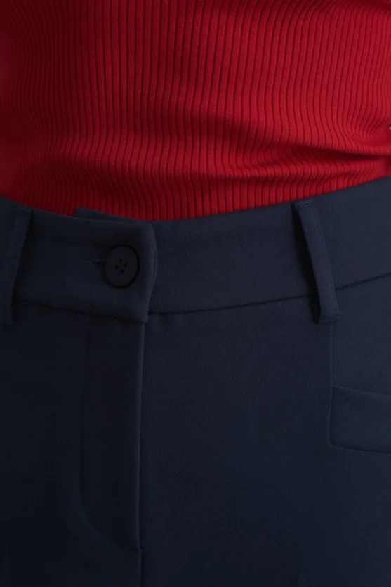 Tapered Leg Pants Navy Blue - 2