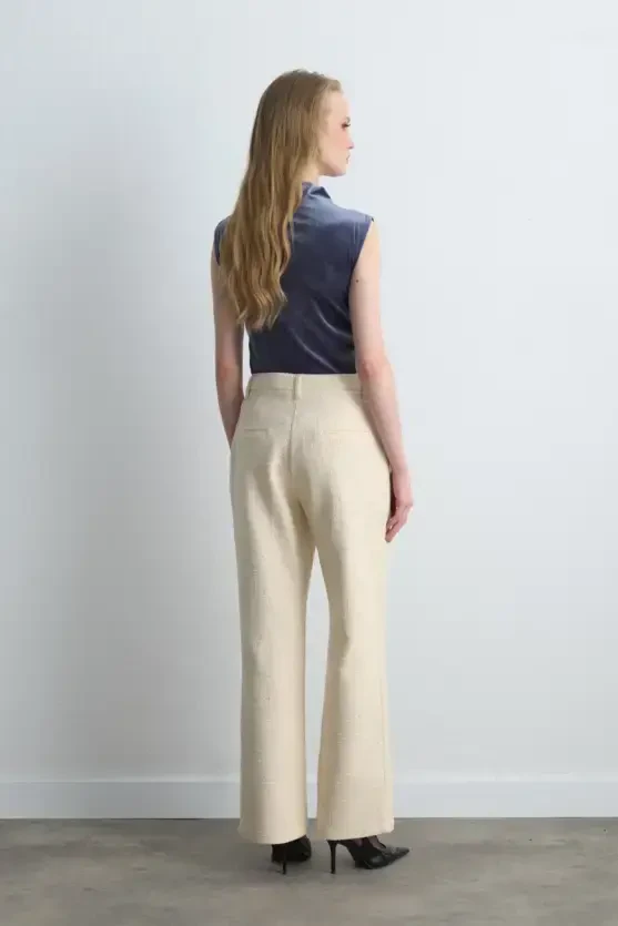 Tapered Tweed Pants - Ecru - 5