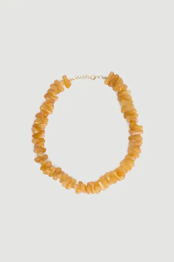 Teardrop Necklace - Brown - 1
