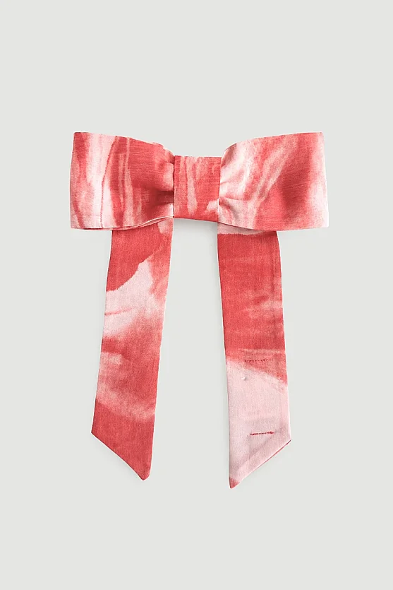 Tencel Bow Hair Clip - Pink - Gusto