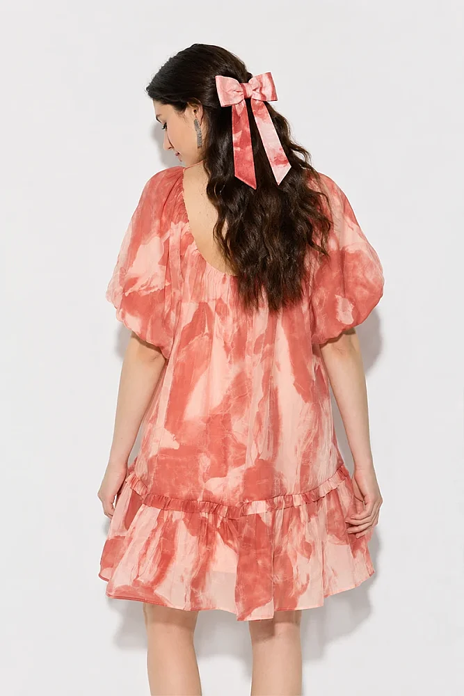 Tencel Bow Hair Clip - Pink Pink