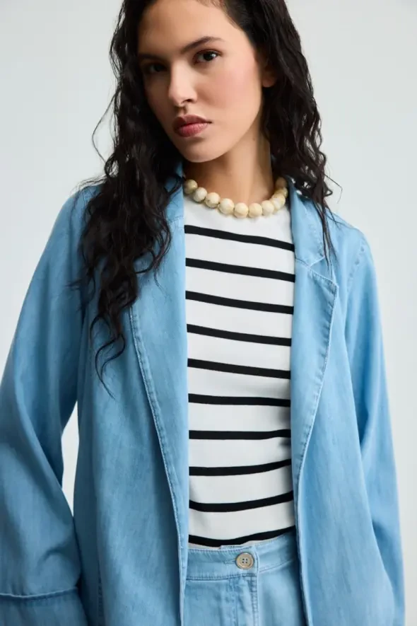 Tencel Denim Jacket - Blue - 7