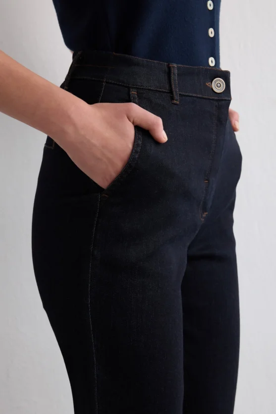 Tencel Denim Mom Pants - Navy - Gusto
