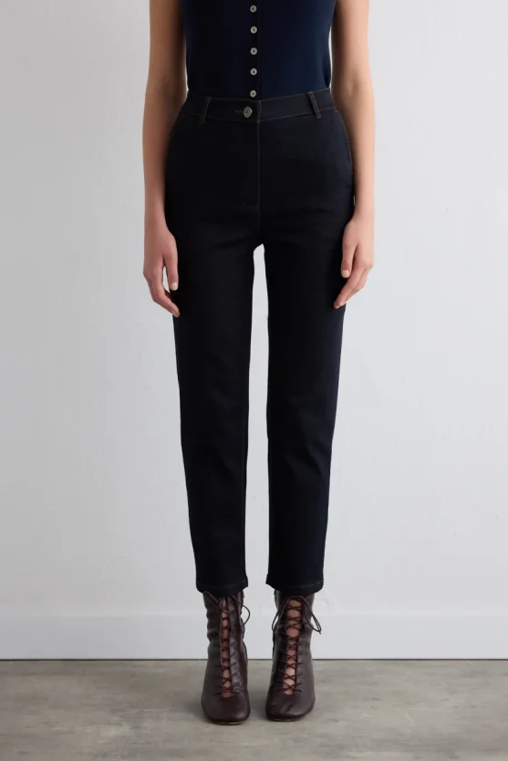 Tencel Denim Mom Pants Navy - Gusto