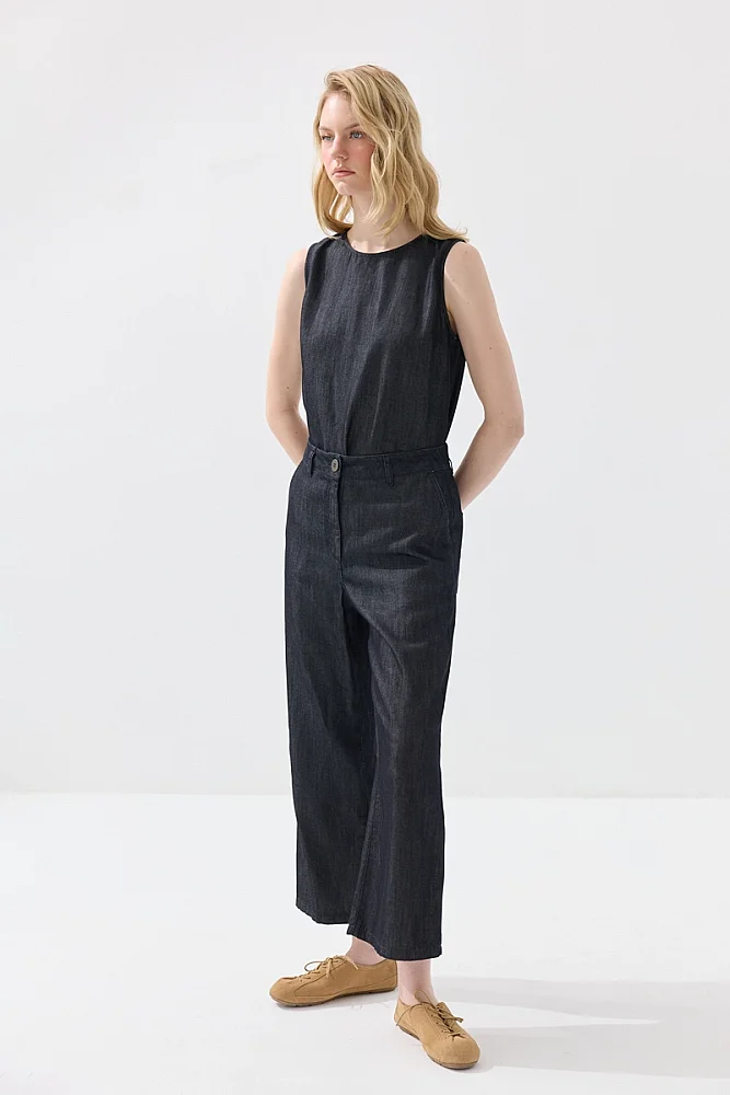 Tencel Denim Pants - Navy Blue - Gusto