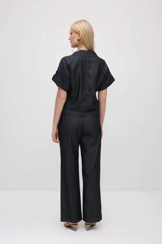 Tencel Denim Shirt - Navy Blue - 6