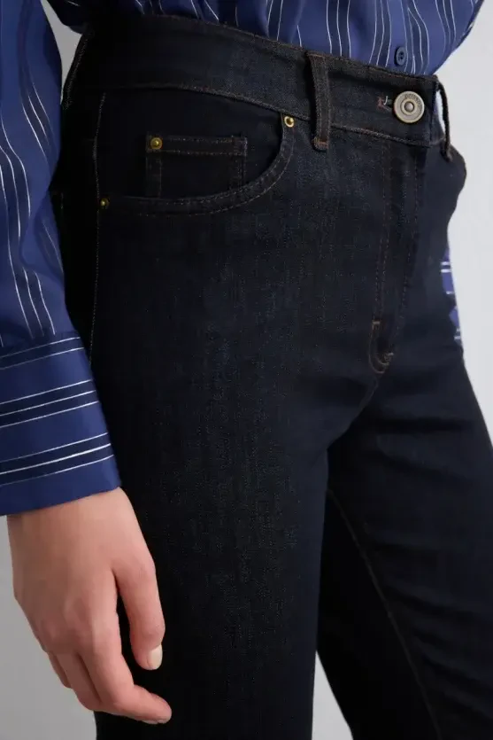 Tencel Denim Slim Pants - Navy Blue - Gusto