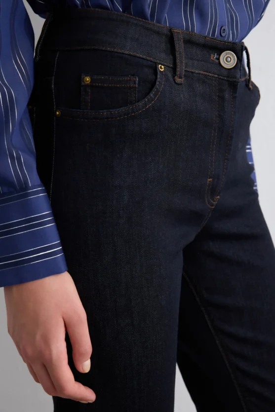 Tencel Denim Slim Pants Navy Blue - 3