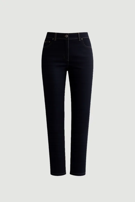 Tencel Denim Slim Pants Navy Blue - 6