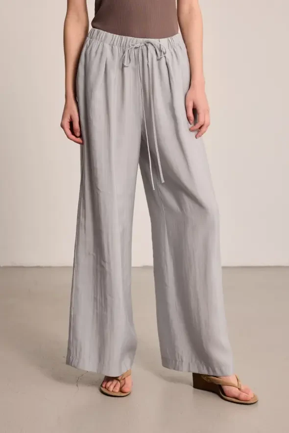 Tencel Wide Leg Pants - Grey - 1