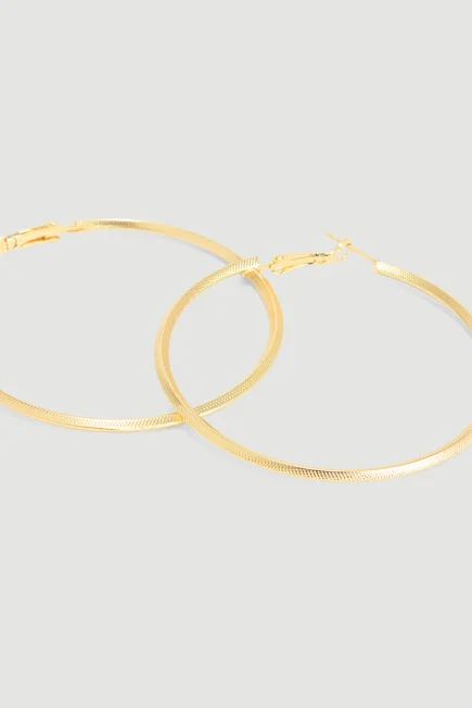 Textured Hoop Earrings Gold - Gusto (1)