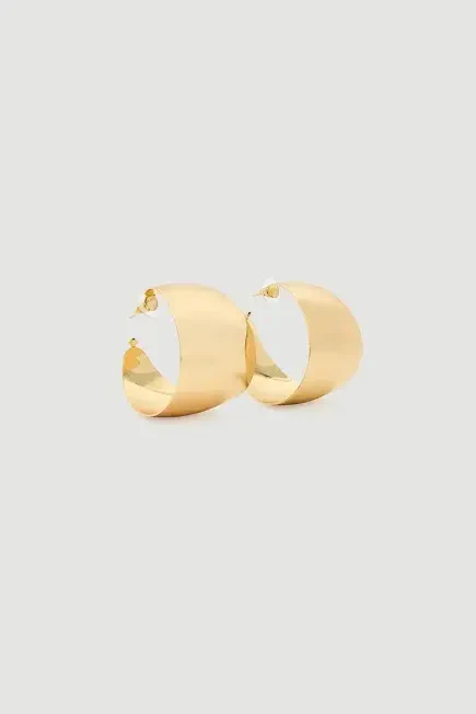 Thick Gold Hoop Earrings - Gold - Gusto (1)