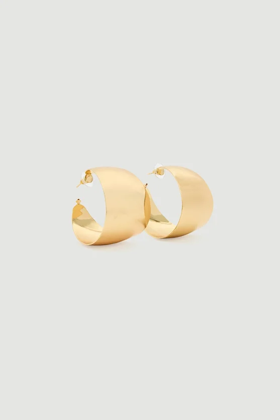 Thick Gold Hoop Earrings Gold - Gusto