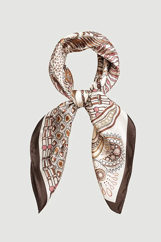 Tiger Print Oversized Scarf - Mink Beige - Gusto