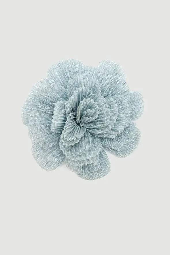 Tulle Rose Brooch - Blue - 1