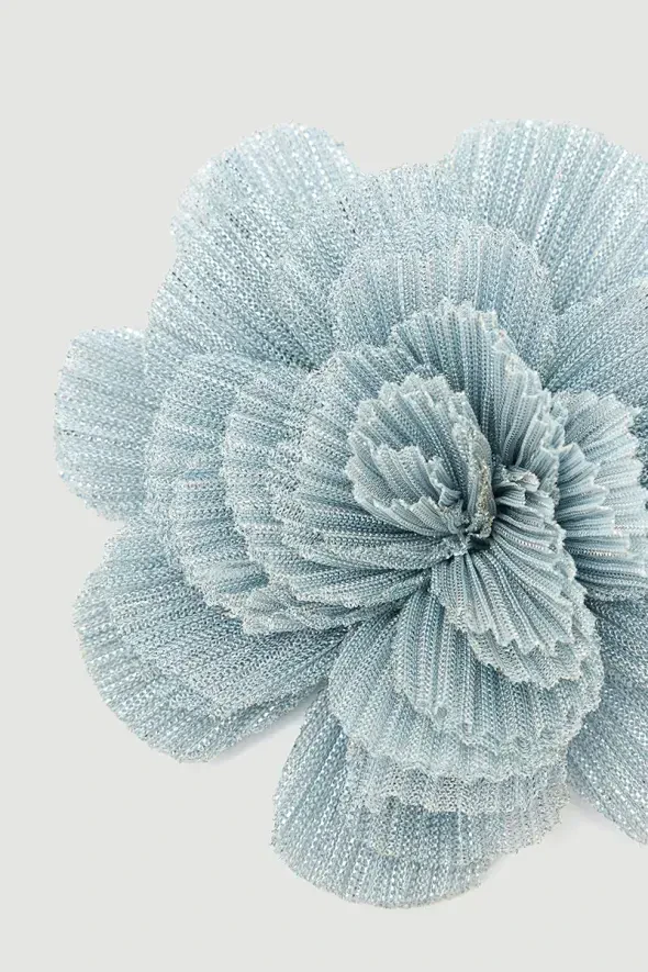 Tulle Rose Brooch - Blue - 2