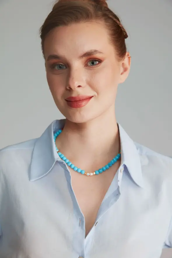 Turquoise Necklace - Blue - 2