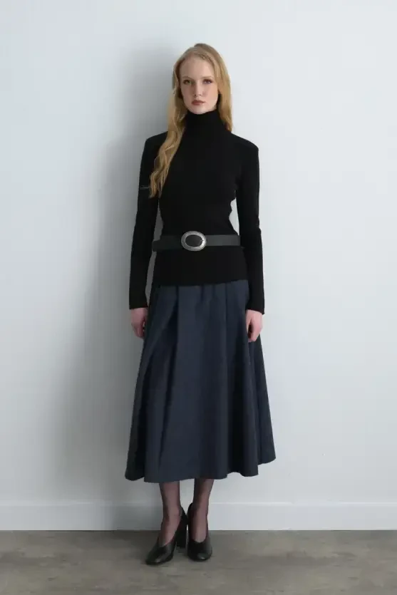 Turtleneck Basic Knit - Black - 4