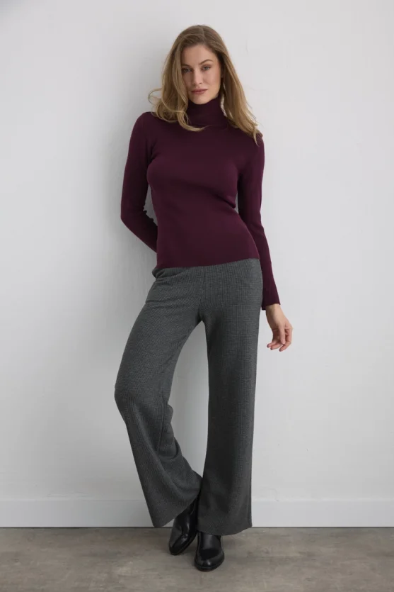 Turtleneck Basic Knitwear Plum - 4