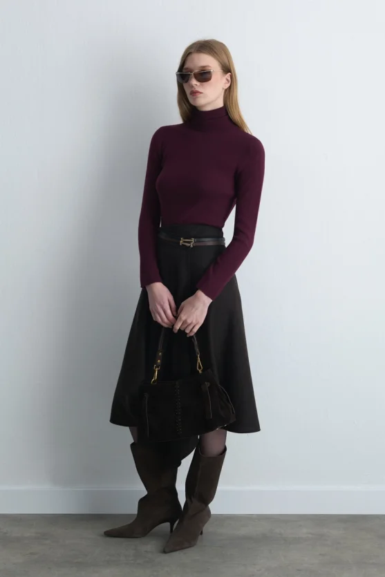Turtleneck Basic Knitwear Plum - Gusto