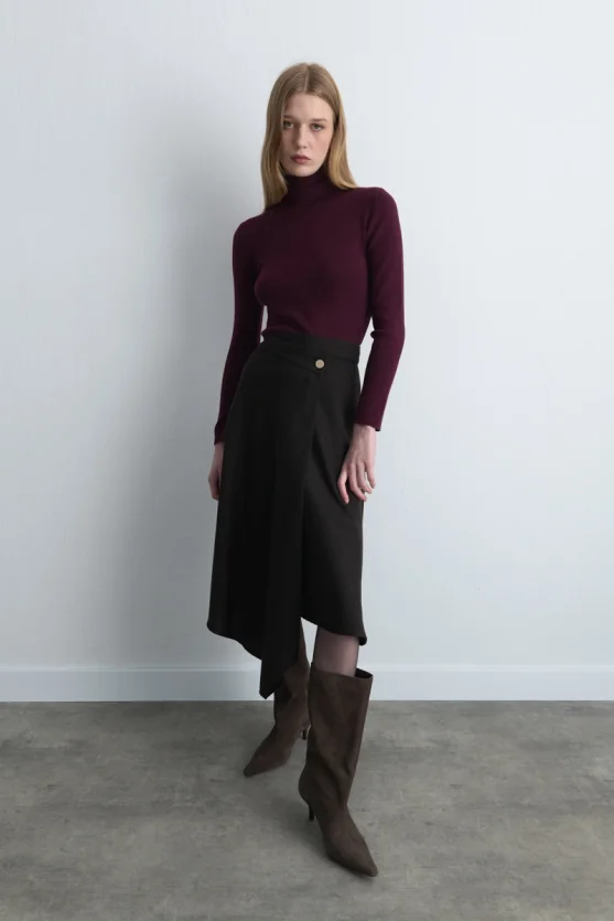 Turtleneck Basic Knitwear Plum - 6