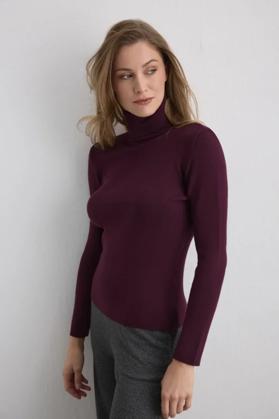 Turtleneck Basic Knitwear Plum - Gusto