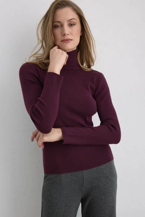 Turtleneck Basic Knitwear Plum - Gusto
