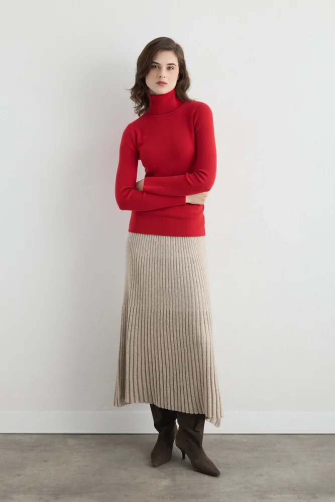 Turtleneck Basic Knitwear Red - Gusto (1)