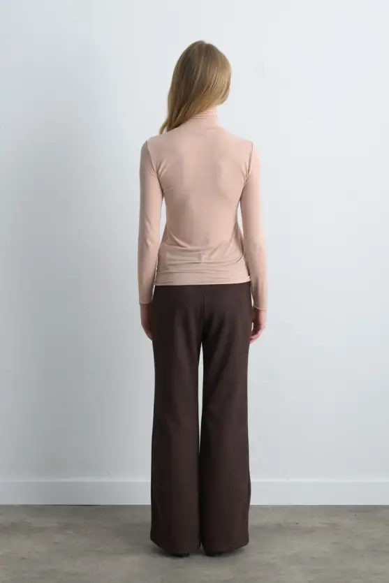 Turtleneck Cashmere Blouse Powder Pink - Gusto