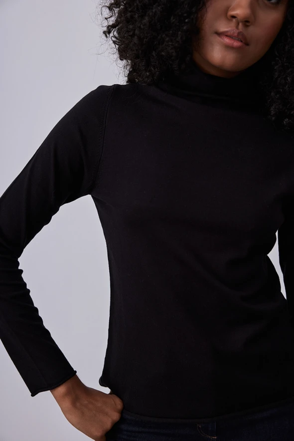 Turtleneck Knitwear - Black - 3