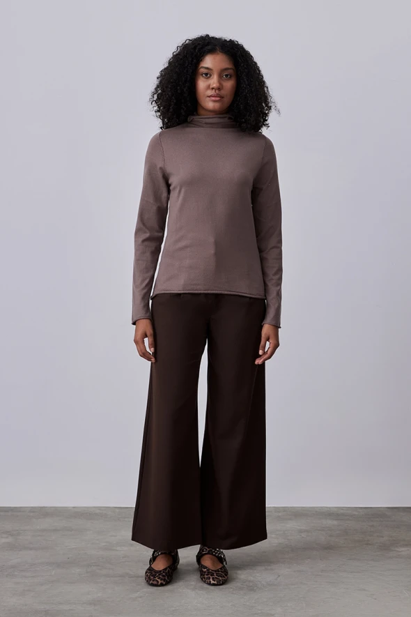 Turtleneck Knitwear - Mink - 2