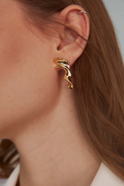 Twisted Earrings - Gold Gold