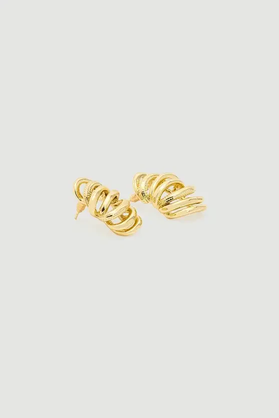 Twisted Hoop Earrings - Gold - Gusto