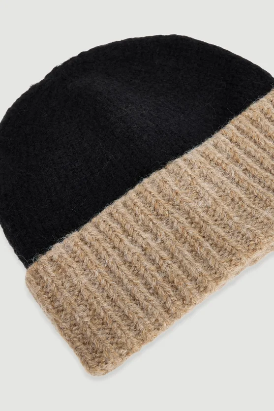Two Tone Beanie Black - 2