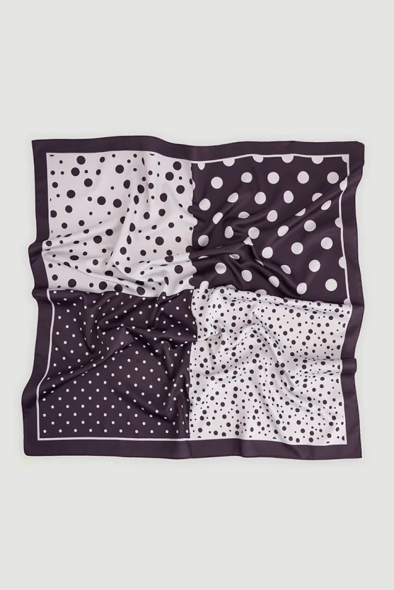 Two Tone Polka Dot Scarf Maroon - Gusto