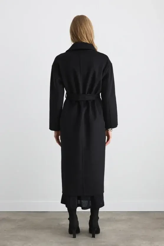 Unlined Classic Wool Coat - Black - 6