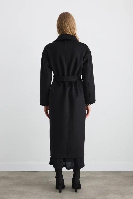 Unlined Classic Wool Coat Black - 6