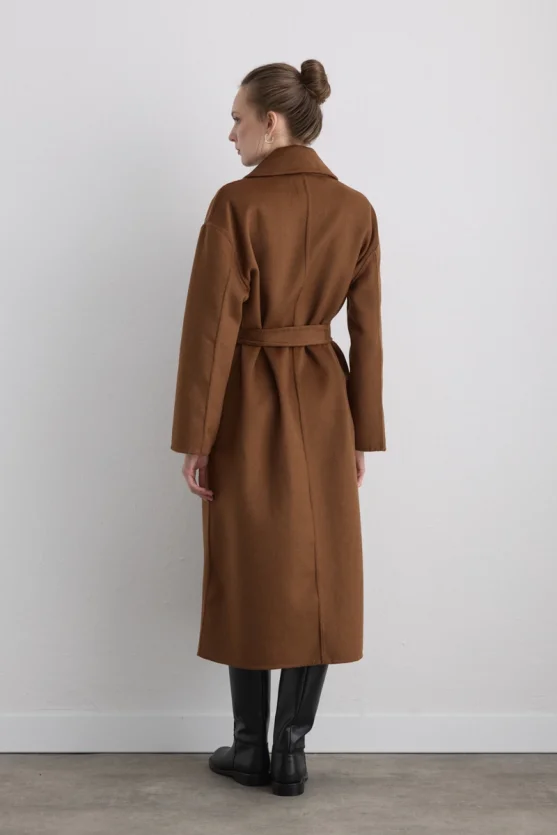 Unlined Classic Wool Coat Brown - 10