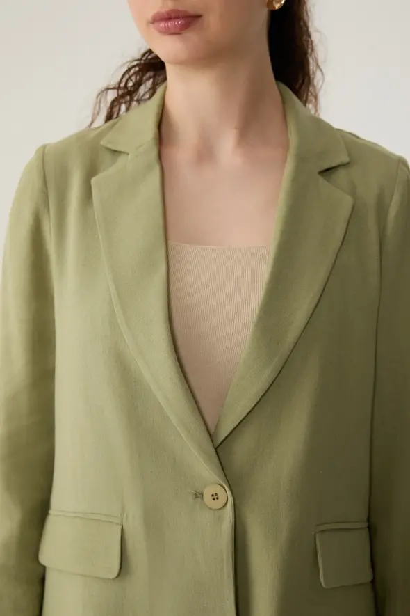 Unlined Linen Jacket - Mint - 4