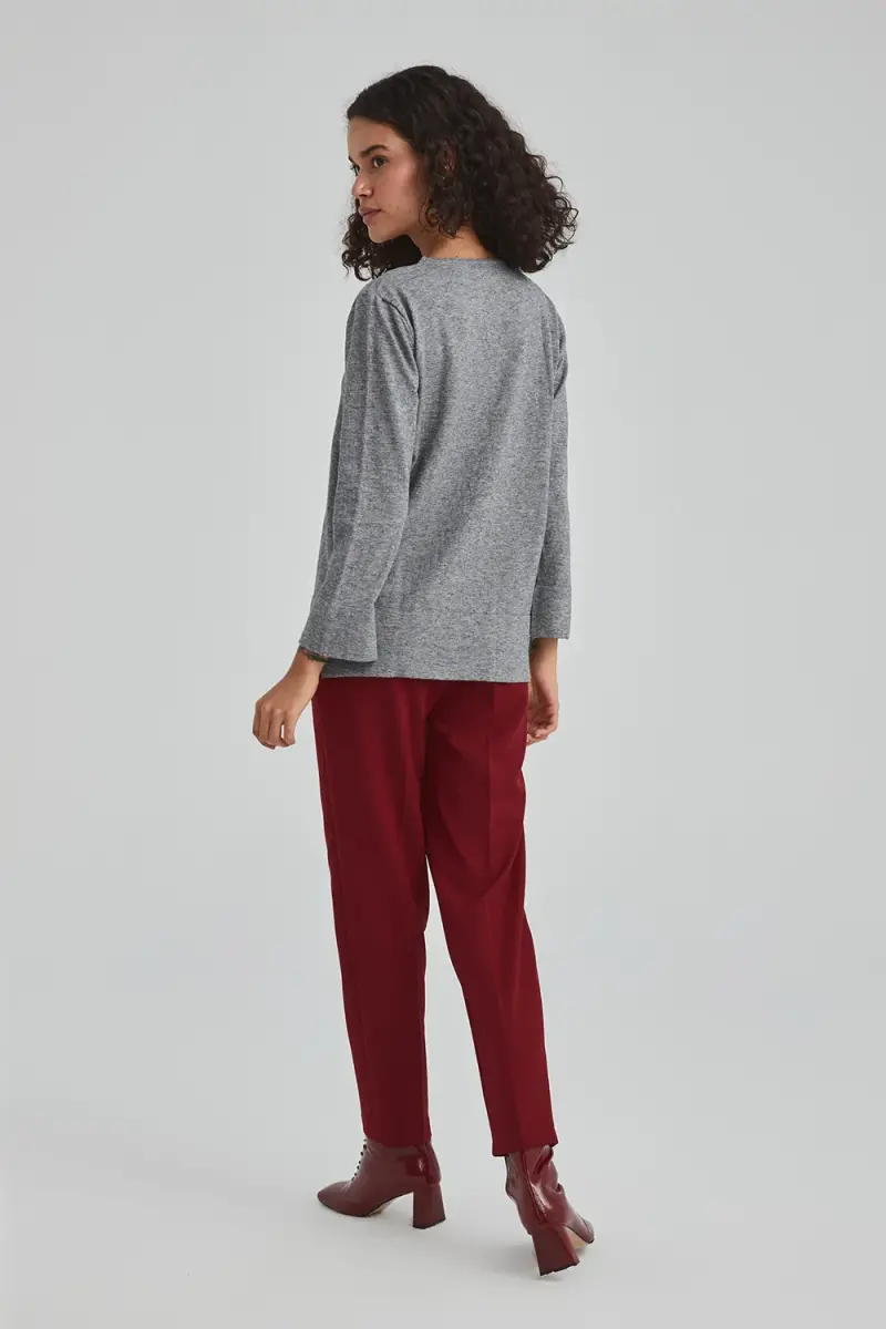 V-Neck Sweater - Gray - 5