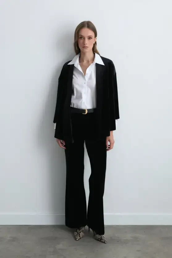 Velvet Kimono - Black - 3