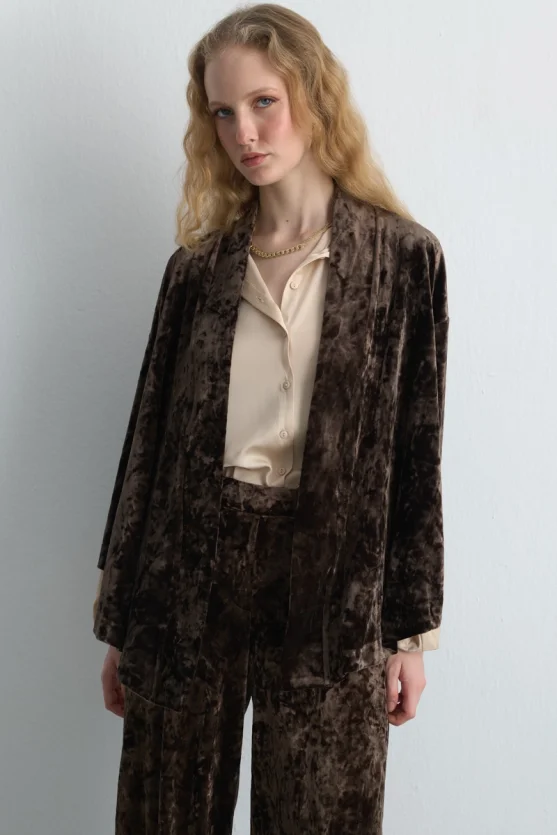 Velvet Kimono Khaki - Gusto