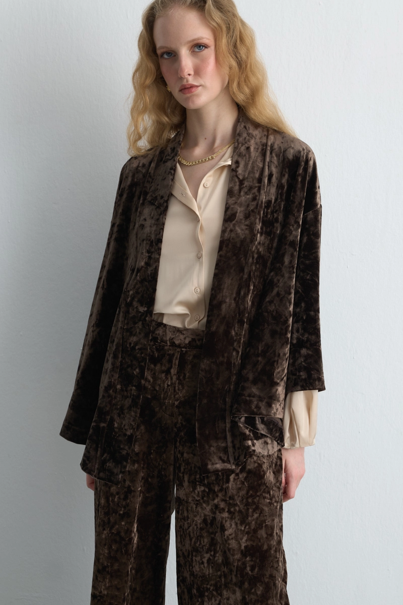 Velvet Kimono Khaki - Gusto