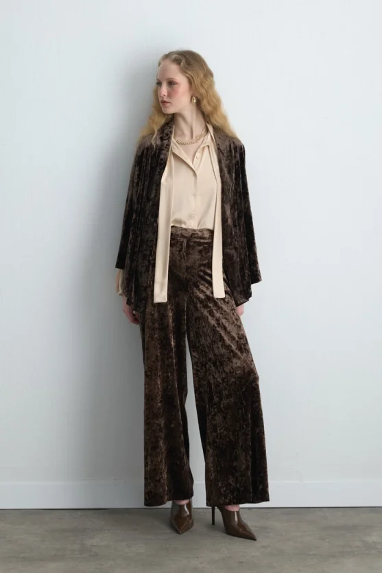 Velvet Kimono Khaki - 4