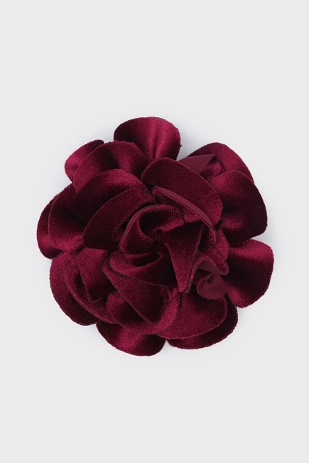 Velvet Rose Brooch - Burgundy Burgundy