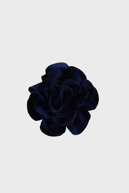 Velvet Rose Brooch - Navy Navy Blue