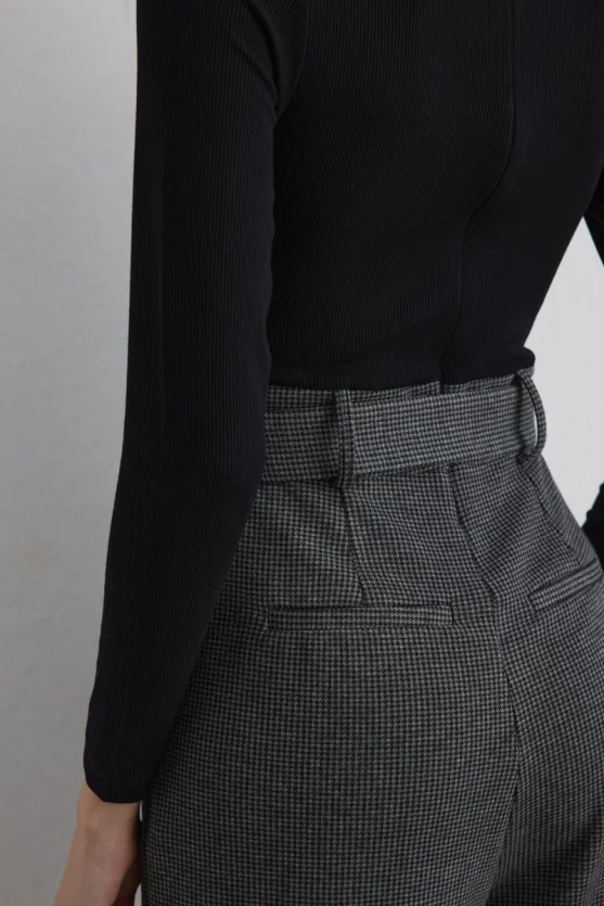 Viscose Jumpsuit with Belted Waist Black - 4