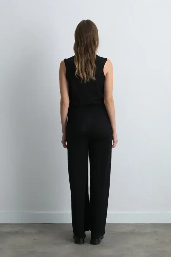 Viscose Knit Shimmer Pants - Black - 4