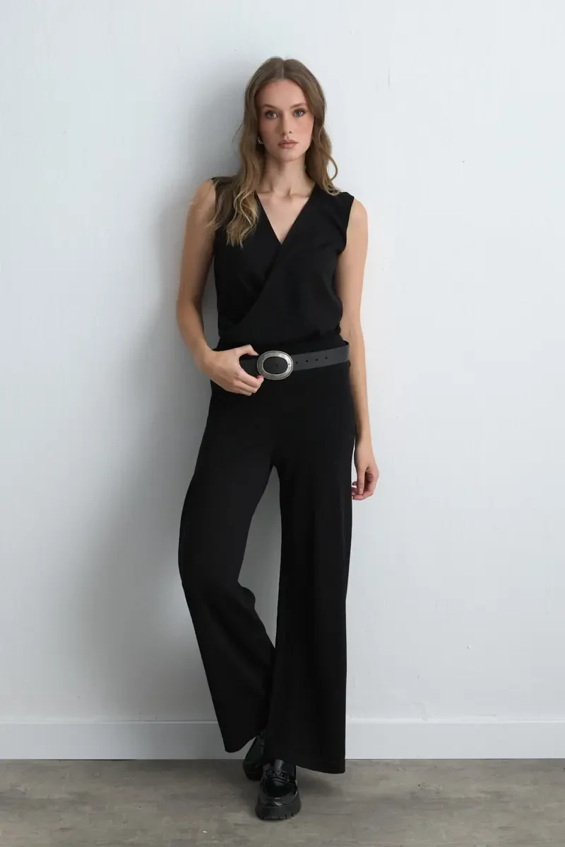 Viscose Knit Shimmer Pants - Black Black